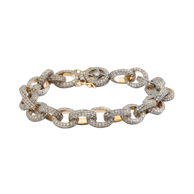 Munnu The Gem Palace Two-Sided Indo Russian Oval Link Diamond Bracelet - Bracelets - Broken English Jewelry