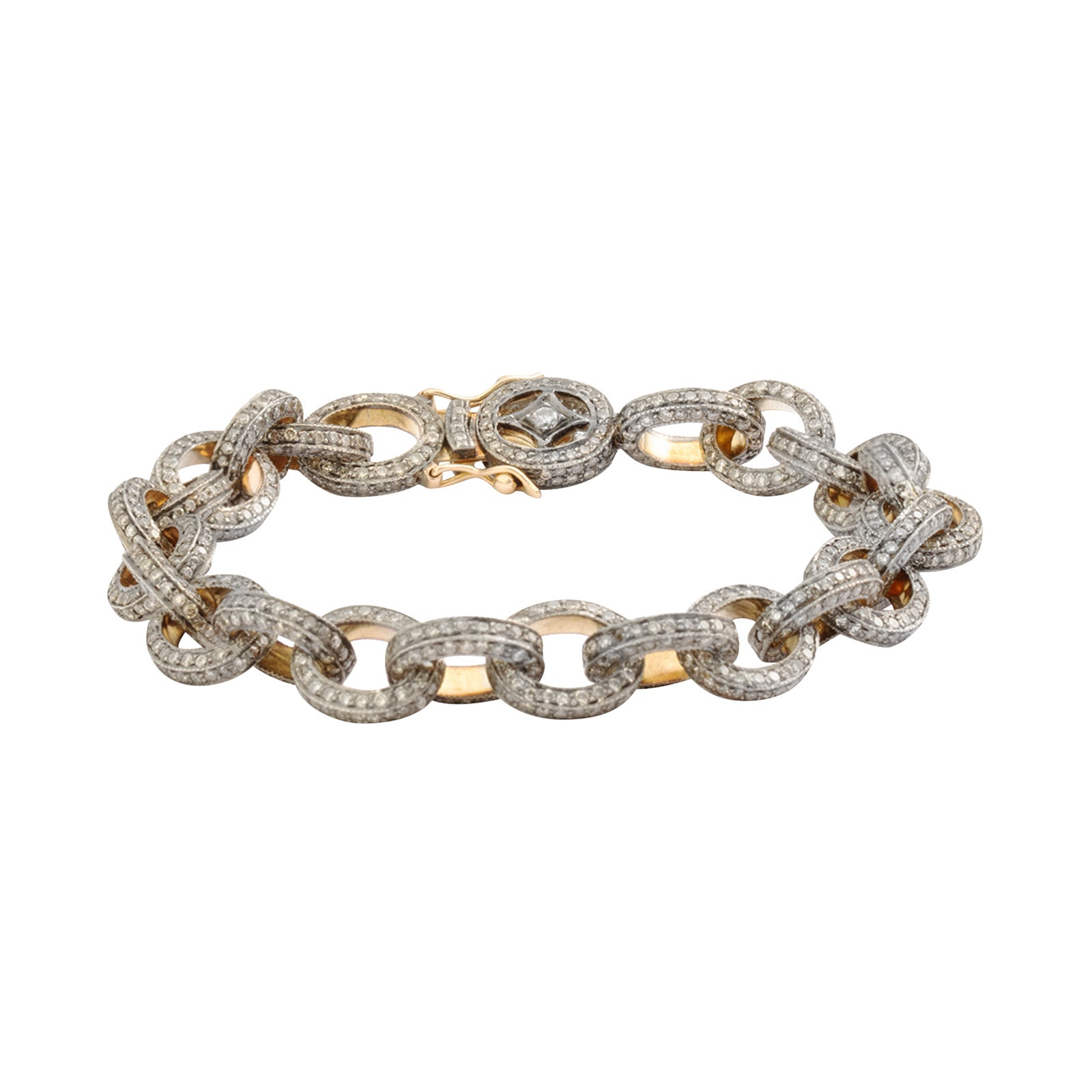 Munnu The Gem Palace Two-Sided Indo Russian Oval Link Diamond Bracelet - Bracelets - Broken English Jewelry