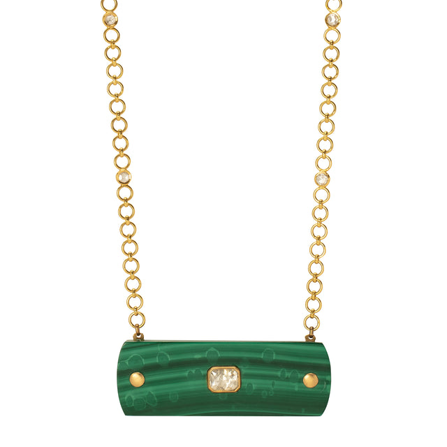 Munnu The Gem Palace Malachite Pendant Necklace - Necklaces - Broken English Jewelry