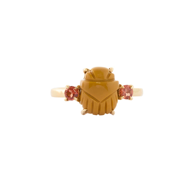 Espersatite and Jasper Mookaite Scarab Ring