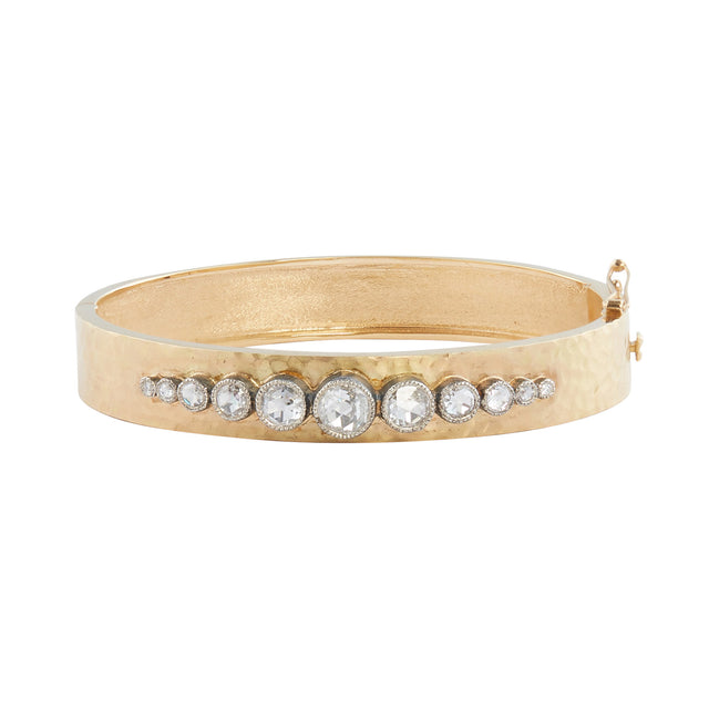 Arman Sarkisyan 9 Diamond Hinged Bracelet - Bracelets - Broken English Jewelry front view