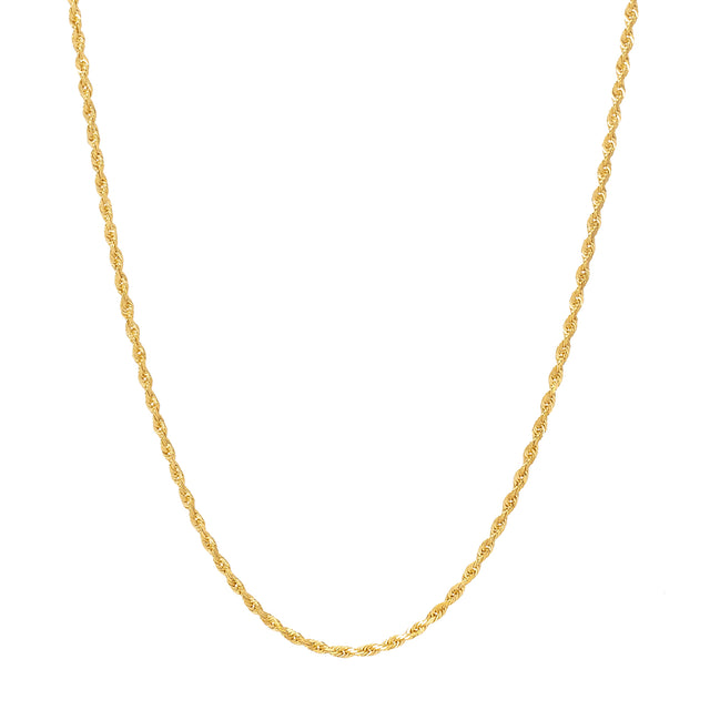 BE Jewelry 16" Diamond Cut Rope Chain - 2mm - Necklaces - Broken English Jewelry