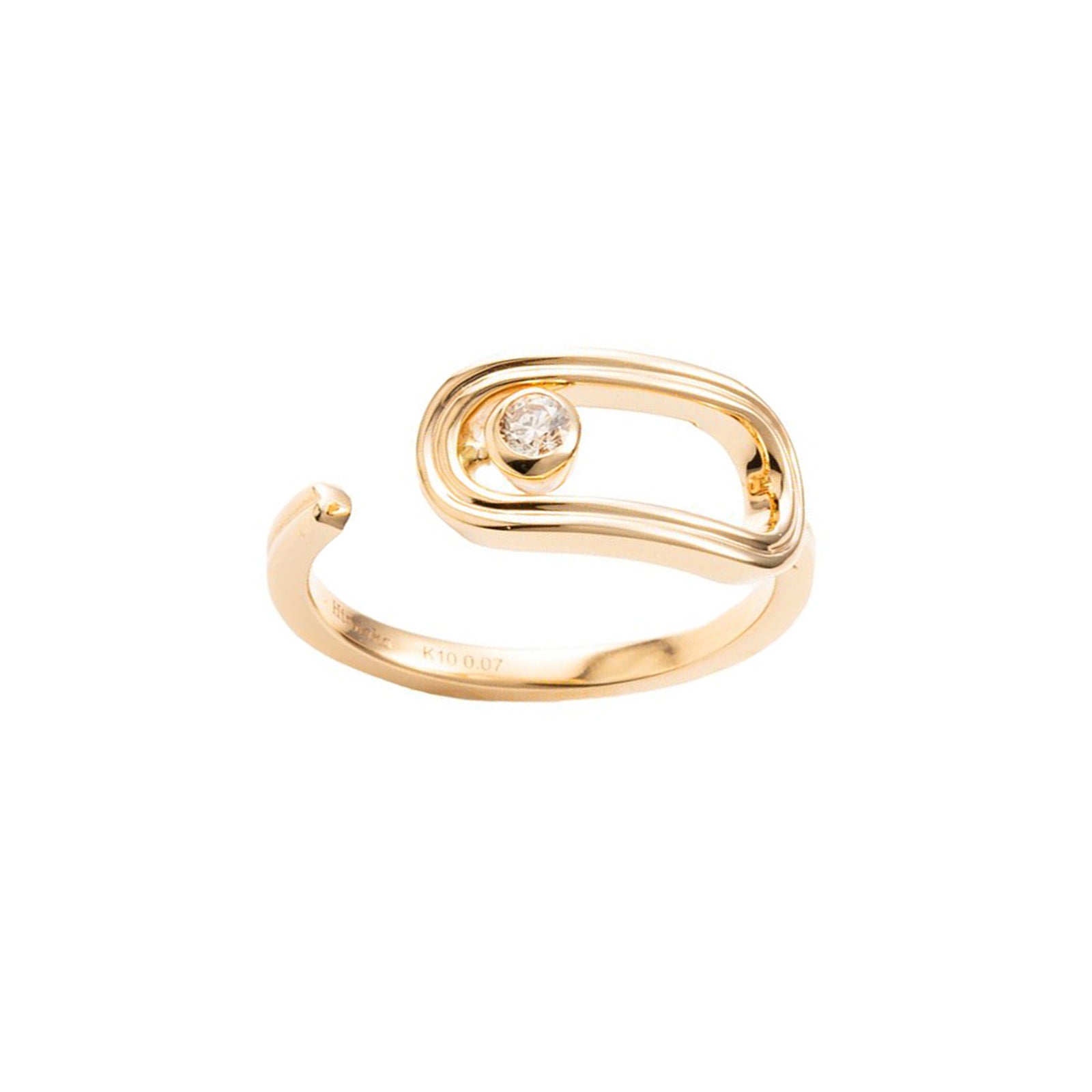 Hirotaka Oblong Beluga Ring - Rings - Broken English Jewelry front angled view