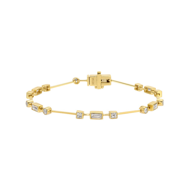 Nancy Newberg 14K Diamond Tennis Bracelet - Bracelets - Broken English Jewelry front view