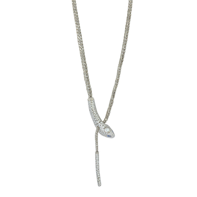 Basilik Serpent Necklace with Diamond and Blue Sapphire