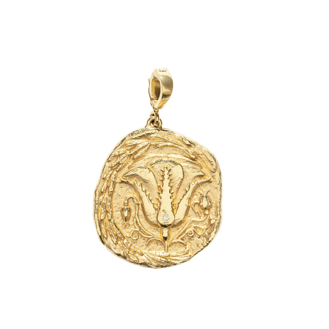 Azlee Large Of the Earth Diamond Charm - Charms & Pendants - Broken English Jewelry front view