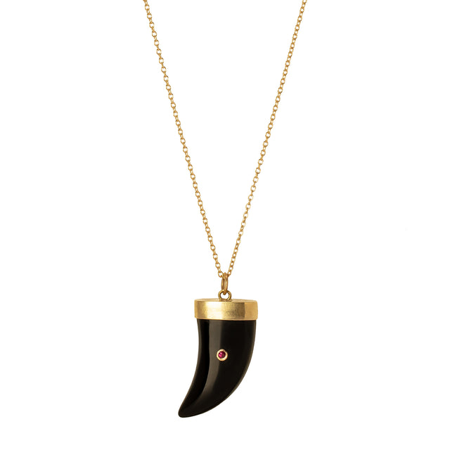 Annette Ferdinandsen Tiger Claw Necklace - Black Onyx - Necklaces - Broken English Jewelry