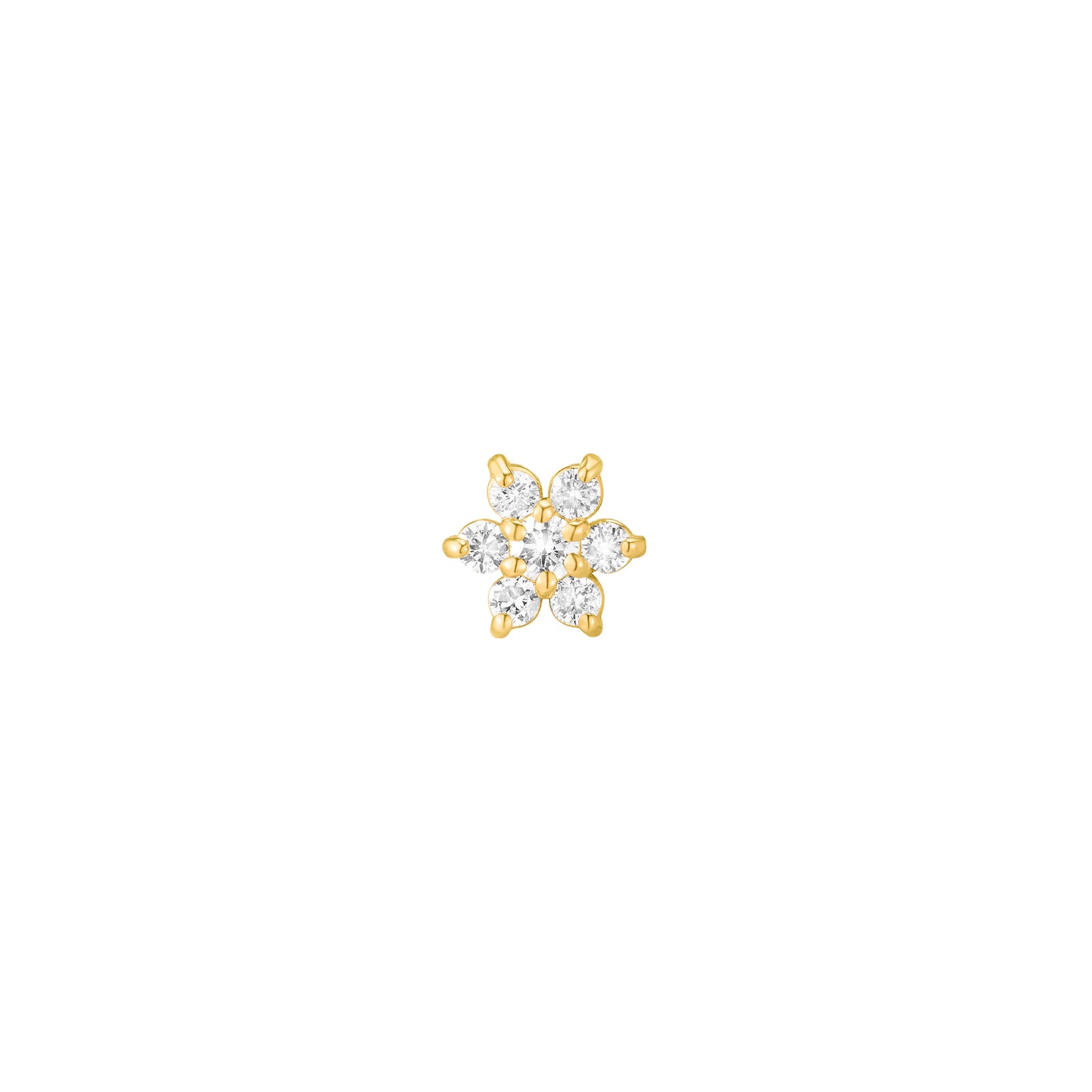 Carbon & Hyde Flower Diamond Stud - Yellow Gold - Earrings - Broken English Jewelry