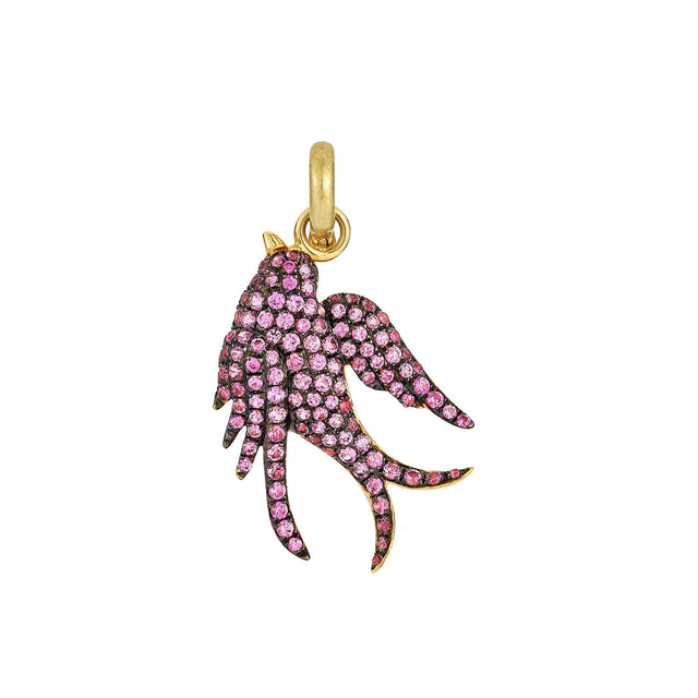 Storrow Sparrow Charm - Pink Sapphire - Charms & Pendants - Broken English Jewelry