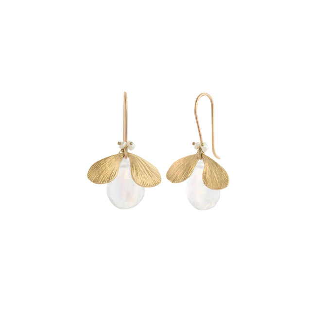 Rainbow Moonstone Bug Earrings