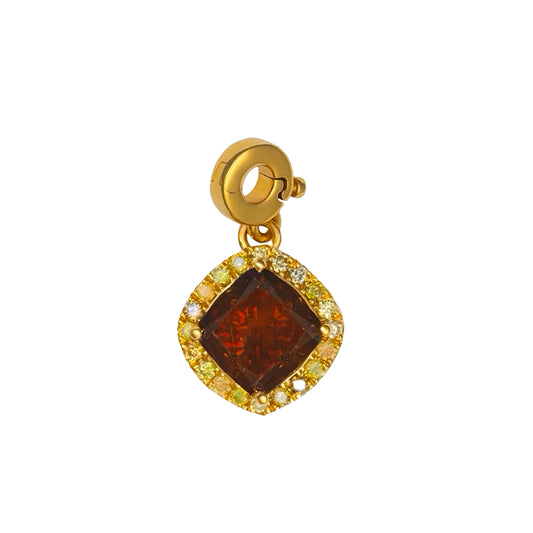 Fancy Color Cushion Diamond Halo Charm - Main Img
