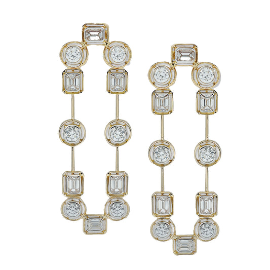 Diamond Mingle Hanging Arch Earrings - Main Img