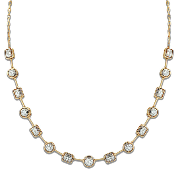 Diamond and Emerald Mingle Necklace