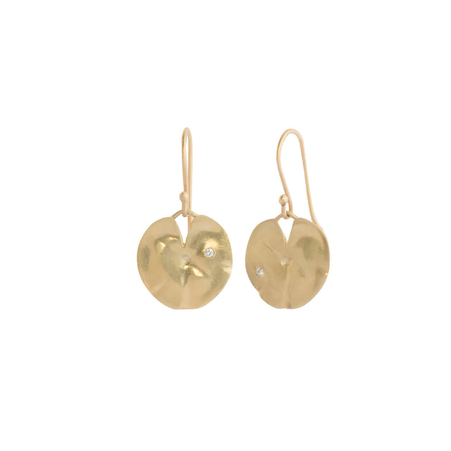 Diamond Lily Pad Earrings