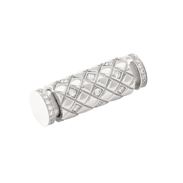 Semi-Paved Latch Pendant - White Gold