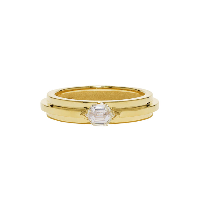 Azlee 3 Tier Hexagon Staircase Ring - Rings - Broken English Jewelry