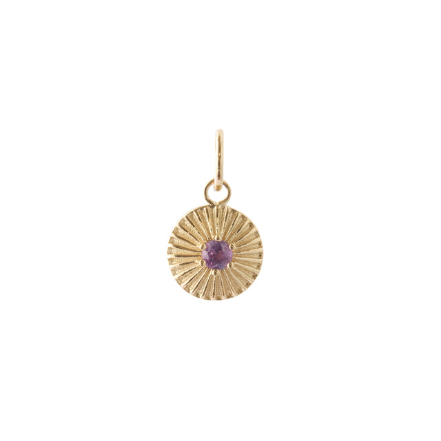 February Amethyst Birthstone Charm