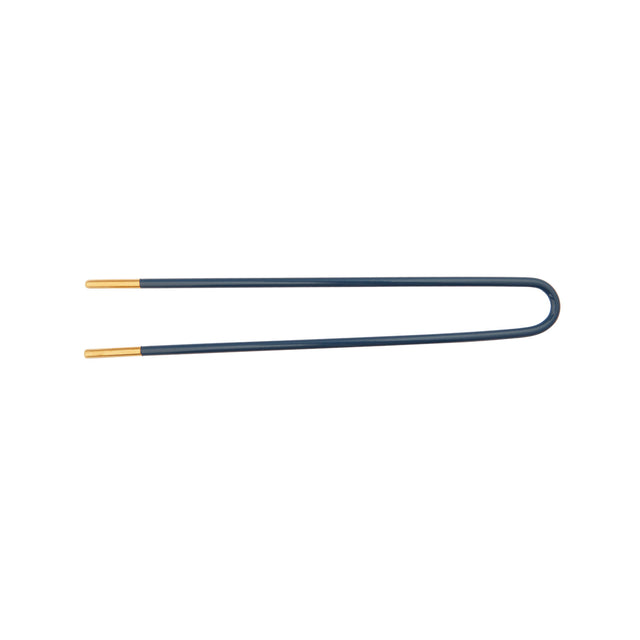 Trouver Navy Enamel Gold Plated Hair Pin - Accessories - Broken English Jewelry top view