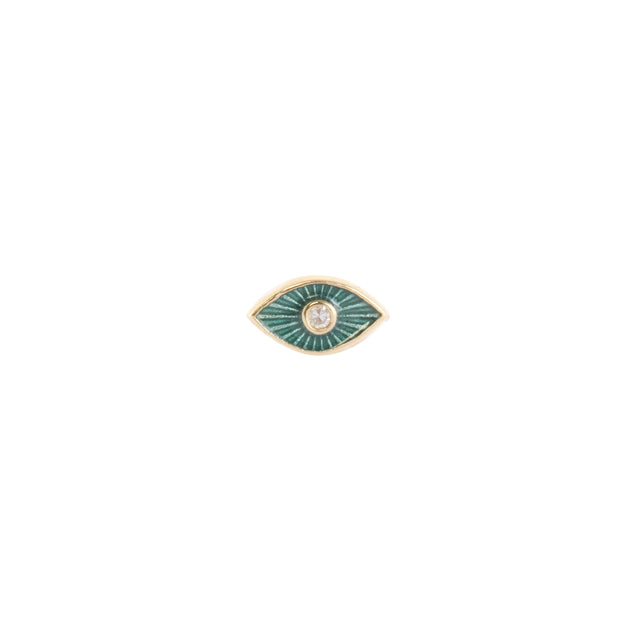 Teal Iris Stud Earring