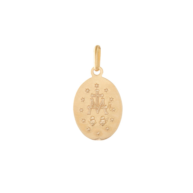 Virgin Mary "Recina Sine Labe" Pendant 14K Yellow Gold